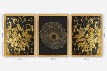 Dekorativ InnRammemet maling 3-Deler 35x45 cm - Flerfarget - Interiør - Maleri & posters - Lerretsbilder