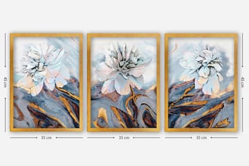 Dekorativ InnRammemet maling 3-Deler 35x45 cm - Flerfarget - Interiør - Maleri & posters - Lerretsbilder