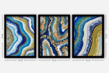 Dekorativ InnRammemet maling 3-Deler 35x45 cm - Flerfarget - Interiør - Maleri & posters - Lerretsbilder
