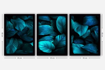 Dekorativ InnRammemet maling 3-Deler 35x45 cm - Flerfarget - Interiør - Maleri & posters - Lerretsbilder