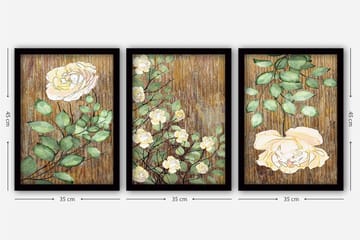 Dekorativ InnRammemet maling 3-Deler 35x45 cm - Flerfarget - Interiør - Maleri & posters - Lerretsbilder