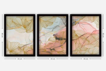 Dekorativ InnRammemet maling 3-Deler 35x45 cm - Flerfarget - Interiør - Maleri & posters - Lerretsbilder