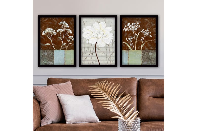 Dekorativ InnRammemet maling 3-Deler 35x45 cm - Flerfarget - Interiør - Maleri & posters - Lerretsbilder