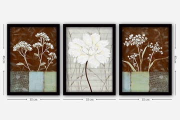 Dekorativ InnRammemet maling 3-Deler 35x45 cm - Flerfarget - Interiør - Maleri & posters - Lerretsbilder