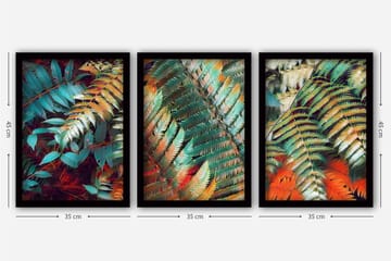 Dekorativ InnRammemet maling 3-Deler 35x45 cm - Flerfarget - Interiør - Maleri & posters - Lerretsbilder