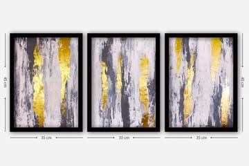 Dekorativ InnRammemet maling 3-Deler 35x45 cm - Flerfarget - Interiør - Maleri & posters - Lerretsbilder
