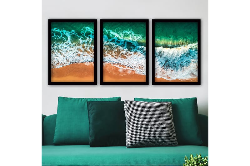 Dekorativ InnRammemet maling 3-Deler 35x45 cm - Flerfarget - Interiør - Maleri & posters - Lerretsbilder