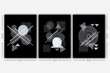 Dekorativ InnRammemet maling 3-Deler 35x45 cm - Flerfarget - Interiør - Maleri & posters - Lerretsbilder