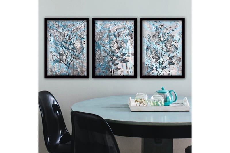 Dekorativ InnRammemet maling 3-Deler 35x45 cm - Flerfarget - Interiør - Maleri & posters - Lerretsbilder