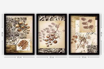 Dekorativ InnRammemet maling 3-Deler 35x45 cm - Flerfarget - Interiør - Maleri & posters - Lerretsbilder