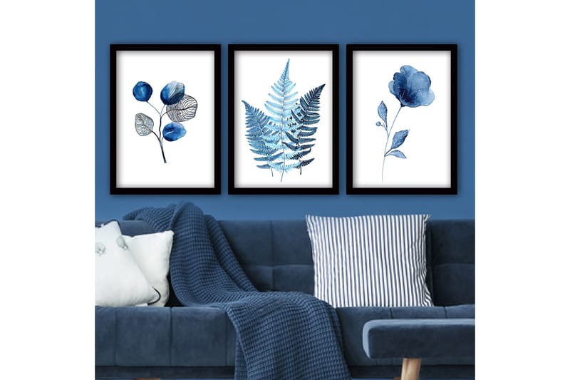 Dekorativ InnRammemet maling 3-Deler 35x45 cm - Flerfarget - Interiør - Maleri & posters - Lerretsbilder