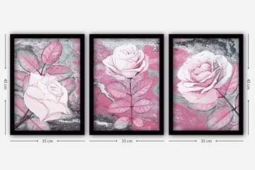 Dekorativ InnRammemet maling 3-Deler 35x45 cm - Flerfarget - Interiør - Maleri & posters - Lerretsbilder