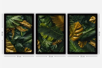 Dekorativ InnRammemet maling 3-Deler 35x45 cm - Flerfarget - Interiør - Maleri & posters - Lerretsbilder