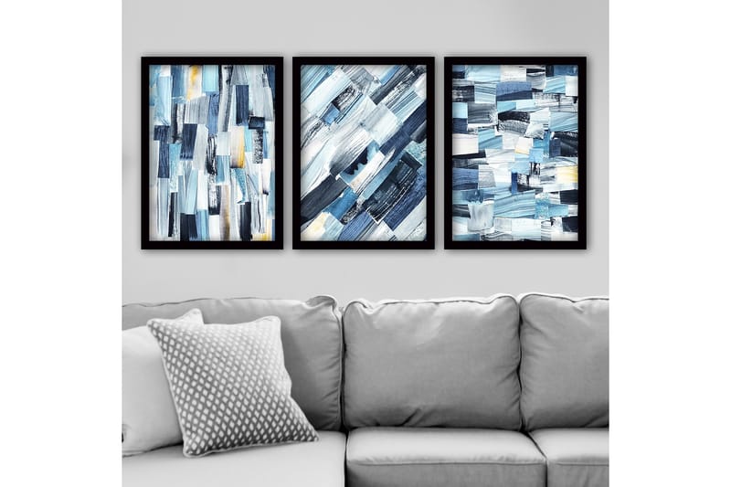 Dekorativ InnRammemet maling 3-Deler 35x45 cm - Flerfarget - Interiør - Maleri & posters - Lerretsbilder