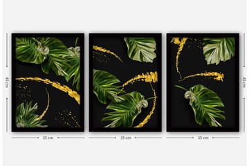 Dekorativ InnRammemet maling 3-Deler 35x45 cm - Flerfarget - Interiør - Maleri & posters - Lerretsbilder