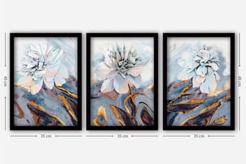 Dekorativ InnRammemet maling 3-Deler 35x45 cm - Flerfarget - Interiør - Maleri & posters - Lerretsbilder