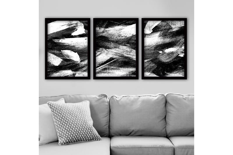 Dekorativ InnRammemet maling 3-Deler 35x45 cm - Flerfarget - Interiør - Maleri & posters - Lerretsbilder