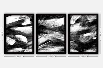 Dekorativ InnRammemet maling 3-Deler 35x45 cm - Flerfarget - Interiør - Maleri & posters - Lerretsbilder
