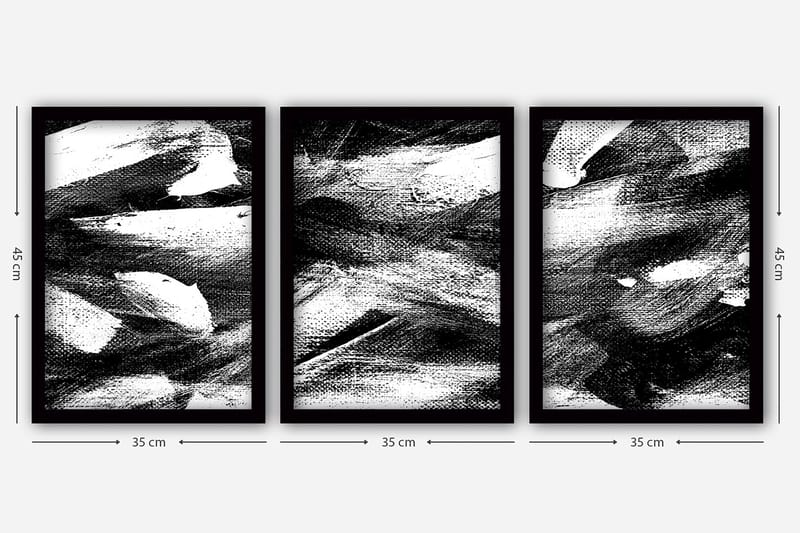 Dekorativ InnRammemet maling 3-Deler 35x45 cm - Flerfarget - Interiør - Maleri & posters - Lerretsbilder