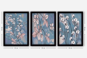 Dekorativ InnRammemet maling 3-Deler 35x45 cm - Flerfarget - Interiør - Maleri & posters - Lerretsbilder