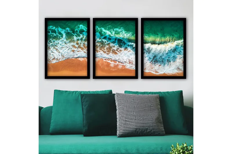 Dekorativ InnRammemet maling 3-Deler 35x45 cm, Flerfarget