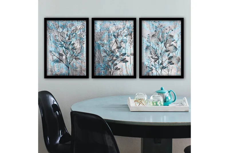 Dekorativ InnRammemet maling 3-Deler 35x45 cm, Flerfarget