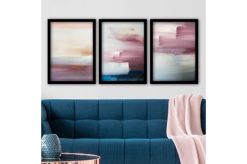 Dekorativ InnRammemet maling 3-Deler 35x45 cm, Flerfarget