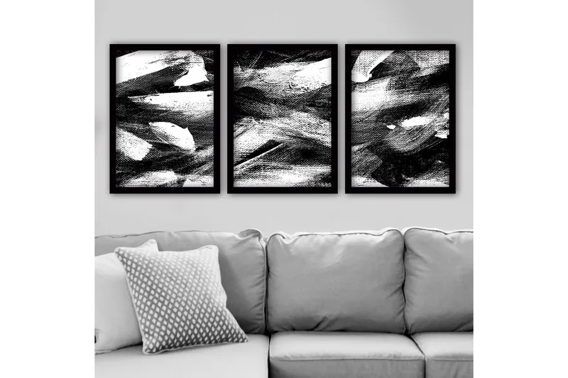 Dekorativ InnRammemet maling 3-Deler 35x45 cm, Flerfarget