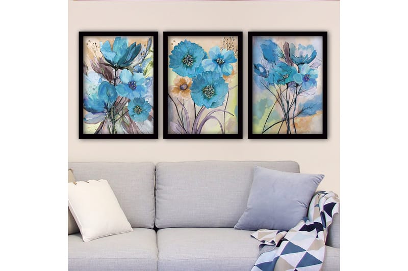 Dekorativ InnRammemet maling 3-Deler 35x45 cm, Flerfarget