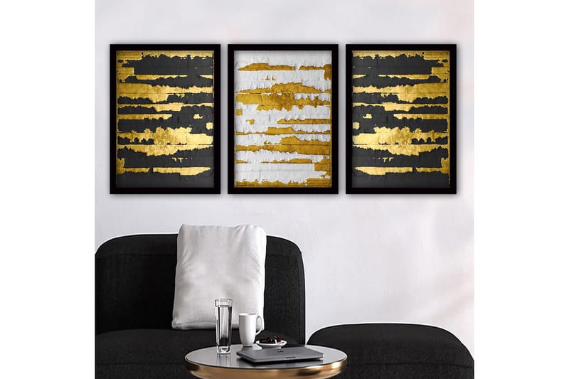 Dekorativ InnRammemet maling 3-Deler 35x45 cm, Flerfarget