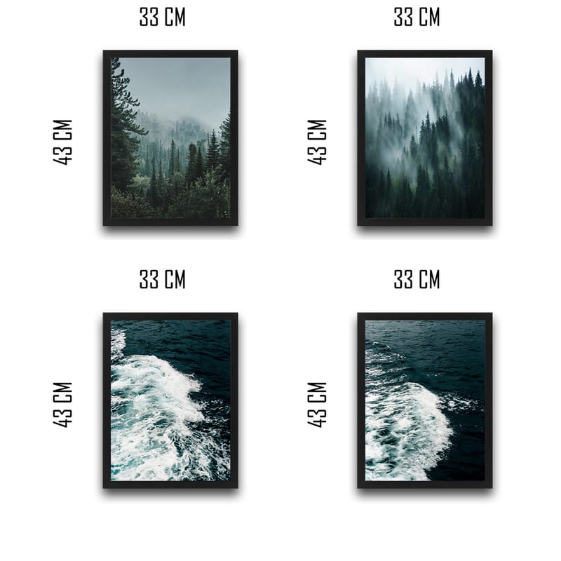 Dekorativ InnRammemet maling 30x40 cm - Flerfarget - Interiør - Maleri & posters - Lerretsbilder