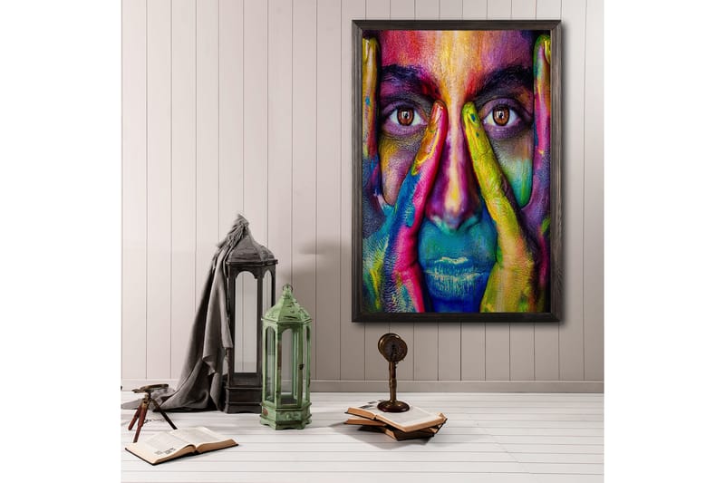 Dekorativ InnRammemet maling 35x50 cm - Flerfarget - Interiør - Maleri & posters - Lerretsbilder