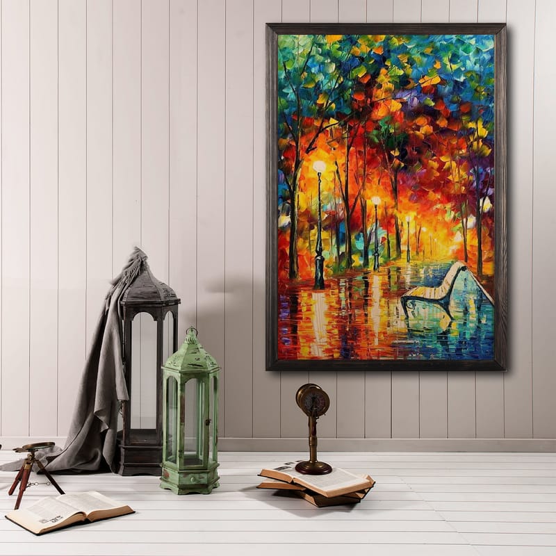 Dekorativ InnRammemet maling 35x50 cm - Flerfarget - Interiør - Maleri & posters - Lerretsbilder