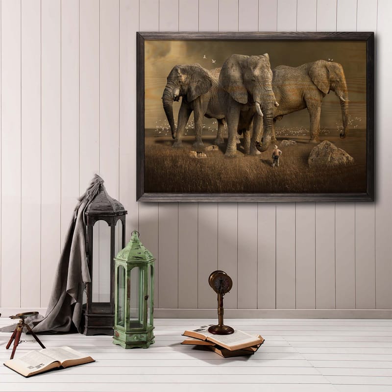 Dekorativ InnRammemet maling 35x50 cm - Flerfarget - Interiør - Maleri & posters - Lerretsbilder
