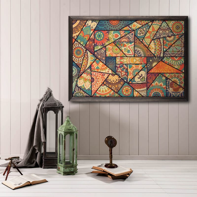 Dekorativ InnRammemet maling 35x50 cm - Flerfarget - Interiør - Maleri & posters - Lerretsbilder