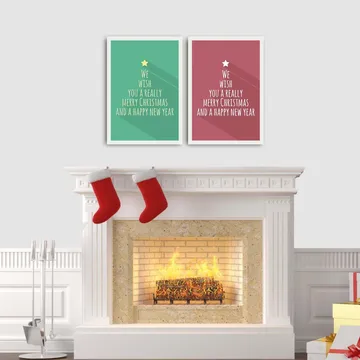 Dekorativ InnRammemet MDF-maling 2-Deler 35x50 cm - Flerfarget - Interiør - Maleri & posters - Lerretsbilder