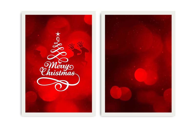 Dekorativ InnRammemet MDF-maling 2-Deler 35x50 cm, Flerfarget