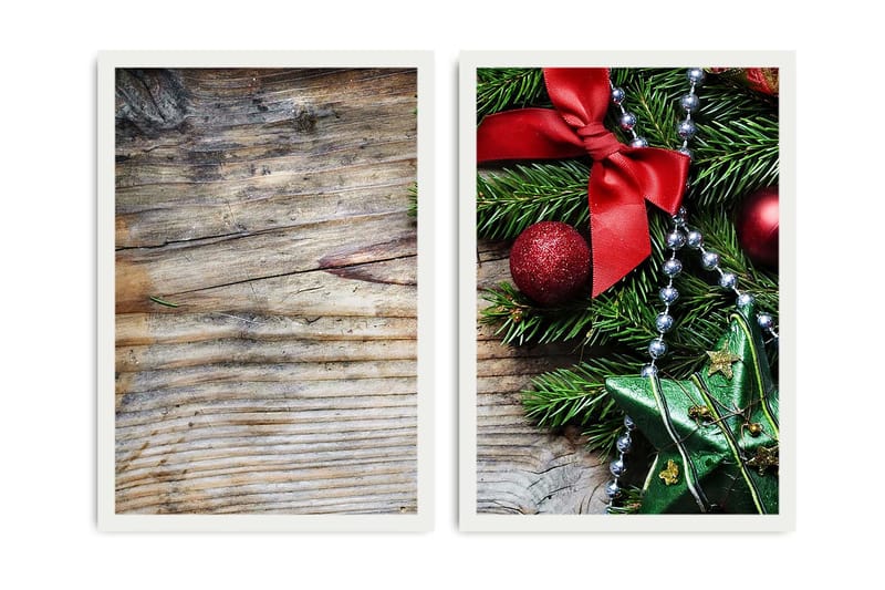 Dekorativ InnRammemet MDF-maling 2-Deler 35x50 cm, Flerfarget