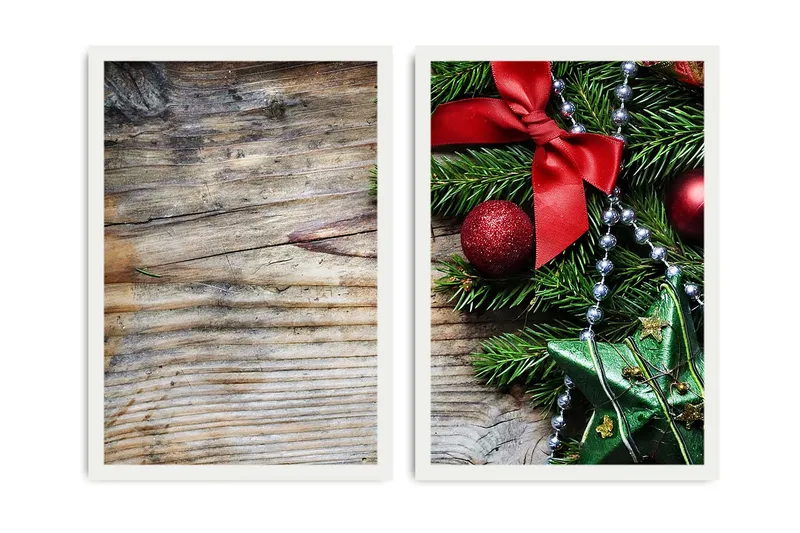 Dekorativ InnRammemet MDF-maling 2-Deler 35x50 cm, Flerfarget