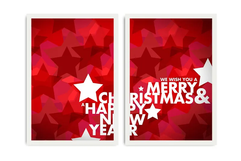 Dekorativ InnRammemet MDF-maling 2-Deler 35x50 cm, Flerfarget