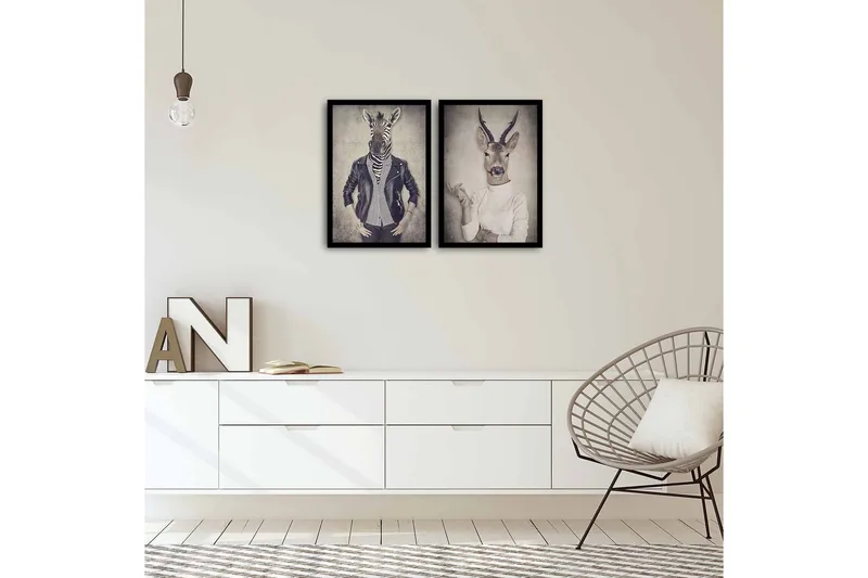 Dekorativ MDF-bilde 2 Deler - Flerfarget - Interiør - Maleri & posters - Lerretsbilder
