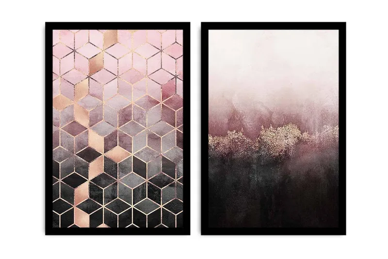 Dekorativ MDF-bilde 2 Deler - Flerfarget - Interiør - Maleri & posters - Lerretsbilder