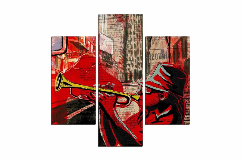 Dekorativ MDF-bilde 3 Deler - Flerfarget - Interiør - Maleri & posters - Lerretsbilder