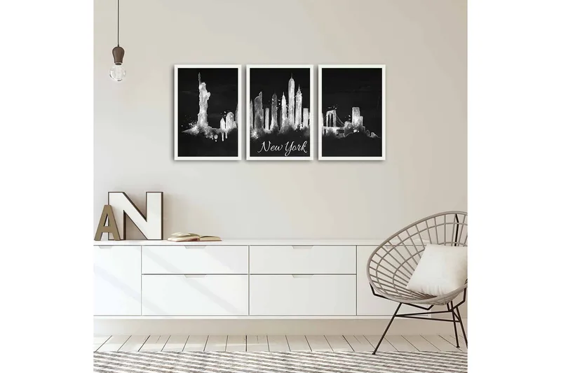 Dekorativ MDF-bilde 3 Deler - Flerfarget - Interiør - Maleri & posters - Lerretsbilder