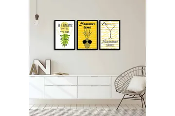 Dekorativ MDF-bilde 3 Deler - Flerfarget - Interiør - Maleri & posters - Lerretsbilder