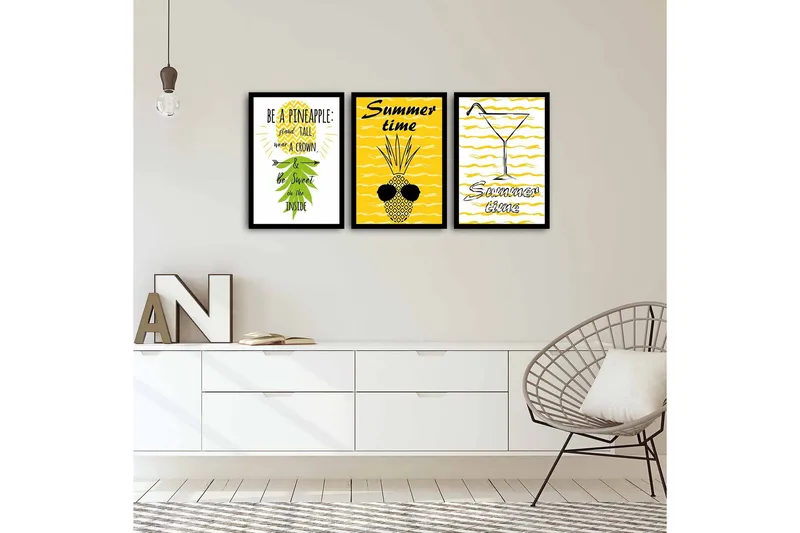 Dekorativ MDF-bilde 3 Deler - Flerfarget - Interiør - Maleri & posters - Lerretsbilder