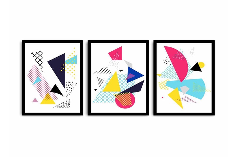 Dekorativ MDF-bilde 3 Deler - Flerfarget - Interiør - Maleri & posters - Lerretsbilder