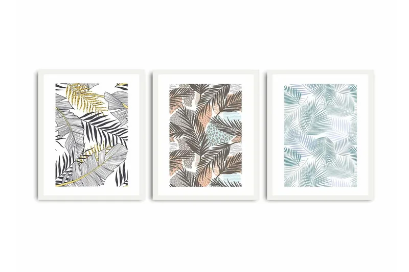 Dekorativ MDF-bilde 3 Deler - Flerfarget - Interiør - Maleri & posters - Lerretsbilder