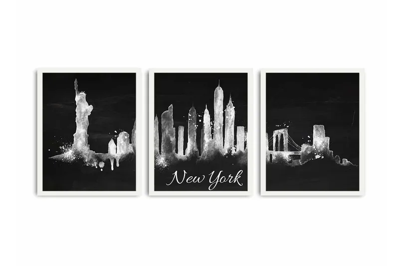 Dekorativ MDF-bilde 3 Deler - Flerfarget - Interiør - Maleri & posters - Lerretsbilder