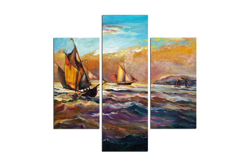 Dekorativ MDF-bilde 3 Deler - Flerfarget - Interiør - Maleri & posters - Lerretsbilder